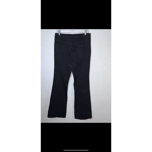 PILCRO Anthropologie Wide Leg Black Denim Jeans Superscript Size 32 Boot Cut X1 - Picture 1 of 10